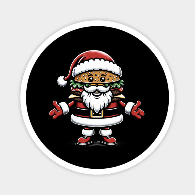 Funny Burger Xmas Style, Santa Loves Burgers Magnet by logiamerch