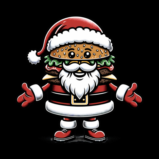 Funny Burger Xmas Style, Santa Loves Burgers by logiamerch