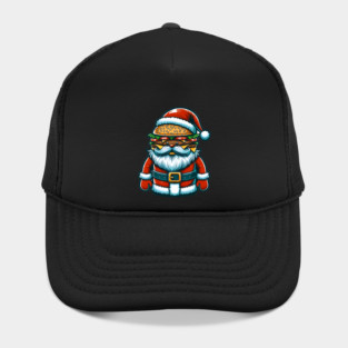 Funny Burger Xmas Style, Santa Loves Burgers Hat