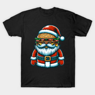 Funny Burger Xmas Style, Santa Loves Burgers T-Shirt