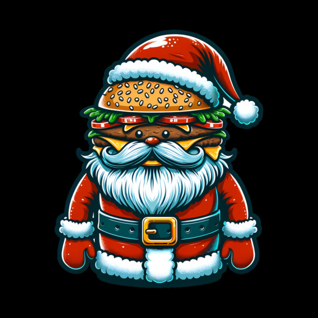 Funny Burger Xmas Style, Santa Loves Burgers by logiamerch