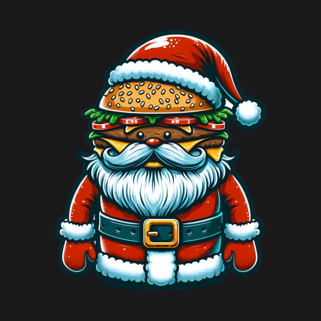 Funny Burger Xmas Style, Santa Loves Burgers by logiamerch
