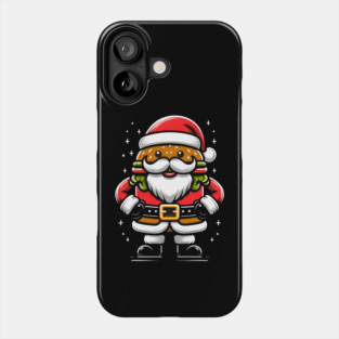 Funny Burger Xmas Style, Santa Loves Burgers Phone Case