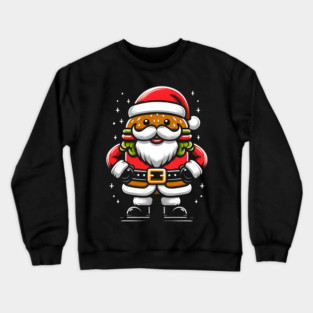 Funny Burger Xmas Style, Santa Loves Burgers Crewneck Sweatshirt