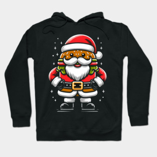 Funny Burger Xmas Style, Santa Loves Burgers Hoodie