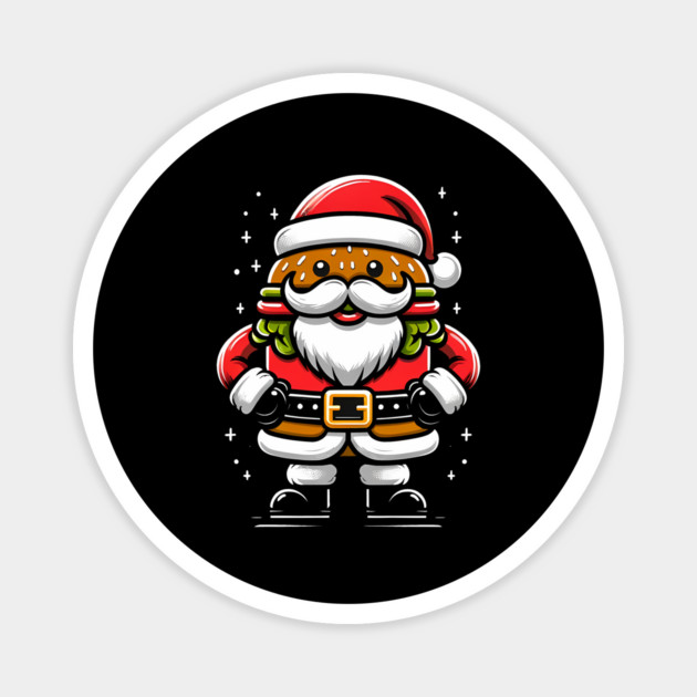 Funny Burger Xmas Style, Santa Loves Burgers Magnet by logiamerch