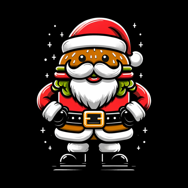 Funny Burger Xmas Style, Santa Loves Burgers by logiamerch