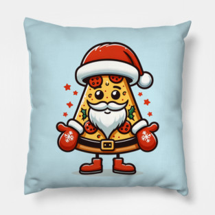 Funny Santa as Pizza Xmas, Love Pizza Pillow