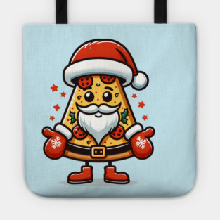 Funny Santa as Pizza Xmas, Love Pizza Tote
