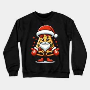 Funny Santa as Pizza Xmas, Love Pizza Crewneck Sweatshirt