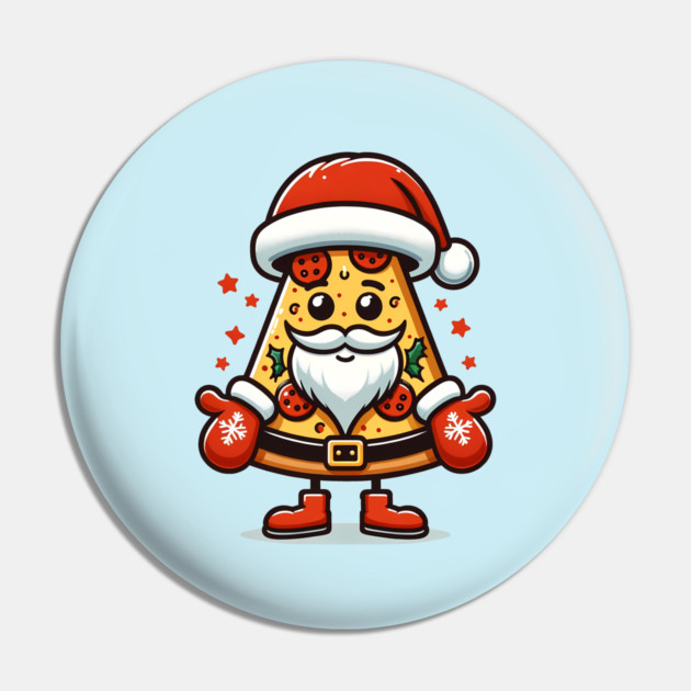 Funny Santa as Pizza Xmas, Love Pizza Pin by logiamerch