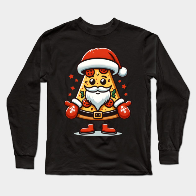 Funny Santa as Pizza Xmas, Love Pizza Long Sleeve T-Shirt by logiamerch