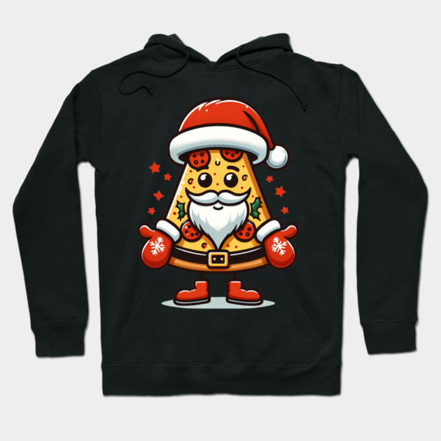 Funny Santa as Pizza Xmas, Love Pizza Hoodie by logiamerch