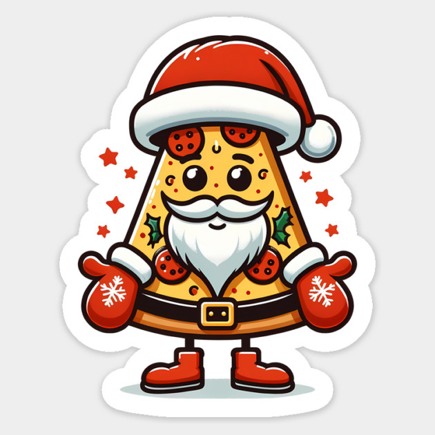 Funny Santa as Pizza Xmas, Love Pizza Sticker by logiamerch