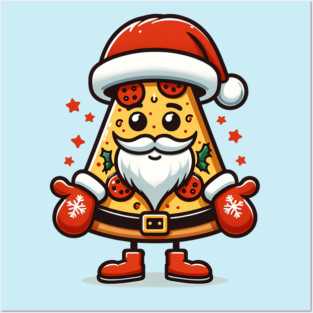 Funny Santa as Pizza Xmas, Love Pizza Posters and Art