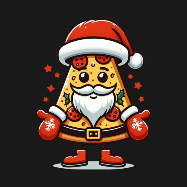 Funny Santa as Pizza Xmas, Love Pizza by logiamerch