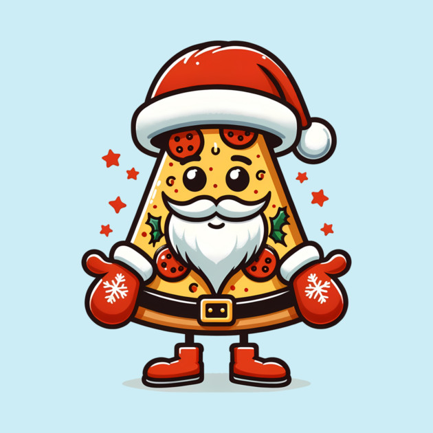 Funny Santa as Pizza Xmas, Love Pizza by logiamerch