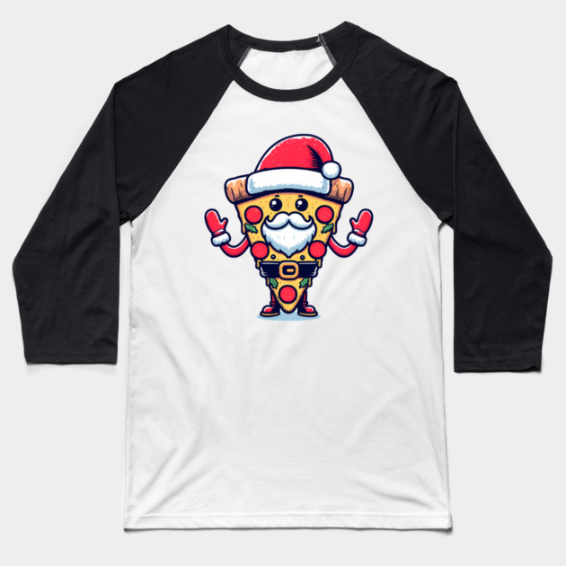Funny Santa as Pizza Xmas, Love Pizza Baseball T-Shirt by logiamerch