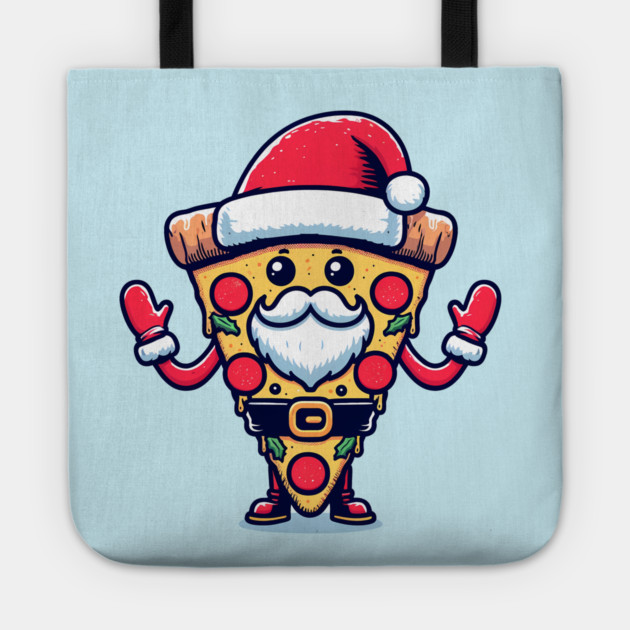 Funny Santa as Pizza Xmas, Love Pizza Tote by logiamerch