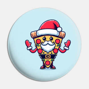 Funny Santa as Pizza Xmas, Love Pizza Pin