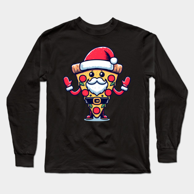 Funny Santa as Pizza Xmas, Love Pizza Long Sleeve T-Shirt by logiamerch