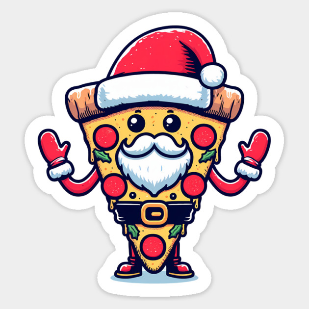 Funny Santa as Pizza Xmas, Love Pizza Sticker by logiamerch