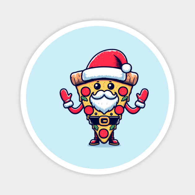 Funny Santa as Pizza Xmas, Love Pizza Magnet by logiamerch