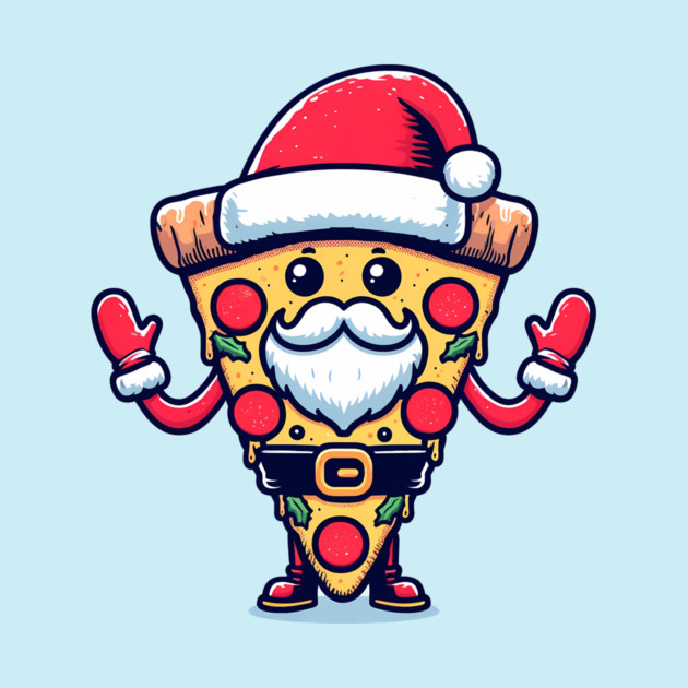 Funny Santa as Pizza Xmas, Love Pizza by logiamerch
