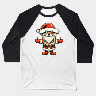 Funny Santa as Pizza Xmas, Love Pizza Baseball T-Shirt