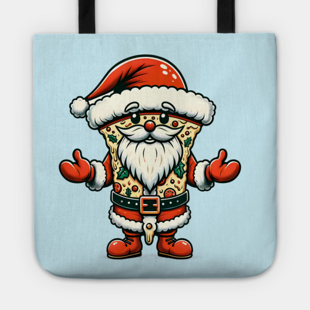 Funny Santa as Pizza Xmas, Love Pizza Tote by logiamerch