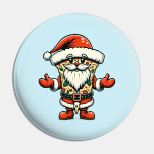 Funny Santa as Pizza Xmas, Love Pizza Pin