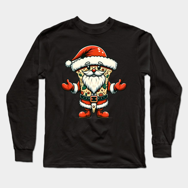 Funny Santa as Pizza Xmas, Love Pizza Long Sleeve T-Shirt by logiamerch