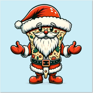 Funny Santa as Pizza Xmas, Love Pizza Posters and Art