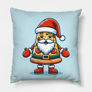 Funny Santa as Pizza Xmas, Love Pizza Pillow