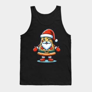 Funny Santa as Pizza Xmas, Love Pizza Tank Top