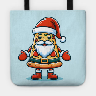Funny Santa as Pizza Xmas, Love Pizza Tote