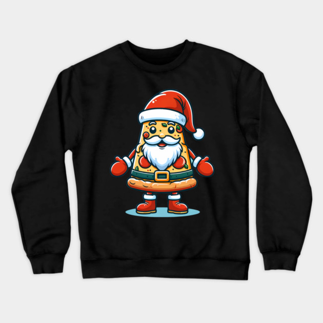 Funny Santa as Pizza Xmas, Love Pizza Crewneck Sweatshirt by logiamerch