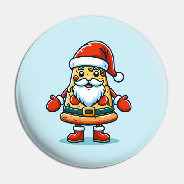 Funny Santa as Pizza Xmas, Love Pizza Pin by logiamerch