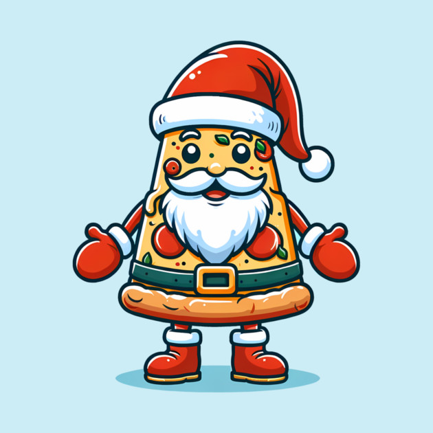 Funny Santa as Pizza Xmas, Love Pizza by logiamerch