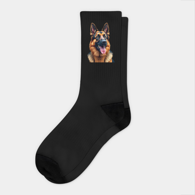 Older German Shepherd : Timeless Loyalty Socks by IamActiveDog