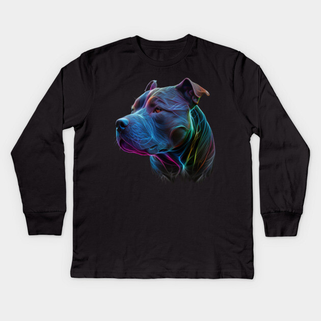 Blue Nose Pitbull Fierce: Bold and Brave Kids Long Sleeve T-Shirt by IamActiveDog