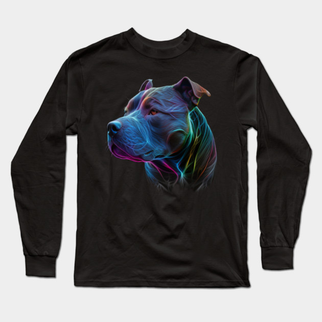 Blue Nose Pitbull Fierce: Bold and Brave Long Sleeve T-Shirt by IamActiveDog