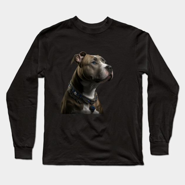 Blue Nose Pitbull Excellence: American Staffordshire Long Sleeve T-Shirt by IamActiveDog