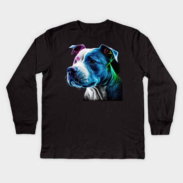 Blue Nose American Staffordshire Majesty: Strength and Honor Kids Long Sleeve T-Shirt by IamActiveDog