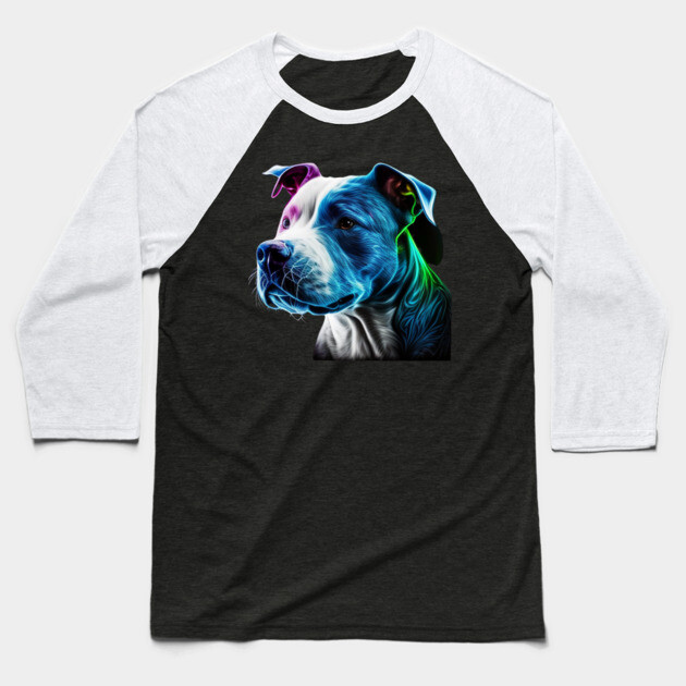 Blue Nose American Staffordshire Majesty: Strength and Honor Baseball T-Shirt by IamActiveDog
