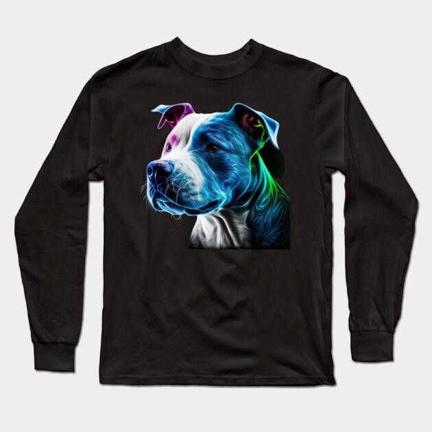Blue Nose American Staffordshire Majesty: Strength and Honor Long Sleeve T-Shirt by IamActiveDog