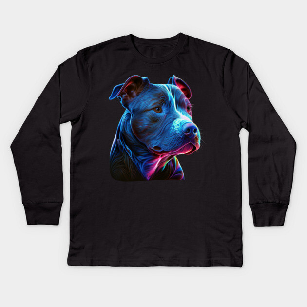Blue Nose Pitbull Heart: Love and Devotion Kids Long Sleeve T-Shirt by IamActiveDog