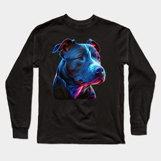Blue Nose Pitbull Heart: Love and Devotion Long Sleeve T-Shirt by IamActiveDog