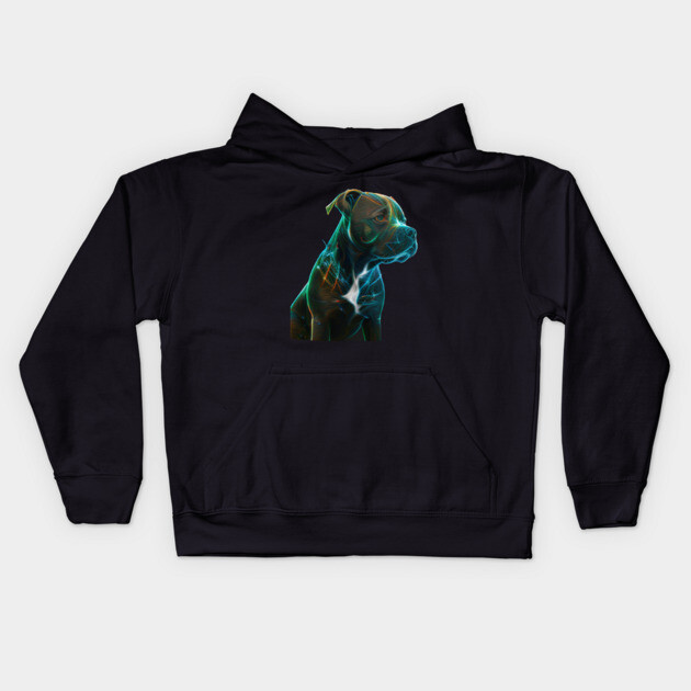Blue Nose Pitbull Glory: Courage and Love Kids Hoodie by IamActiveDog
