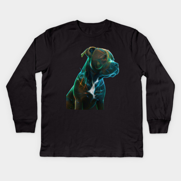 Blue Nose Pitbull Glory: Courage and Love Kids Long Sleeve T-Shirt by IamActiveDog